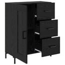 Sideboard med skuffe Sort eg 69.5 x 34 x 90 cm Konstrueret træ