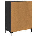 Sideboard med skuffe Sort eg 69.5 x 34 x 90 cm Konstrueret træ