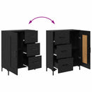 Sideboard med skuffe Sort eg 69.5 x 34 x 90 cm Konstrueret træ