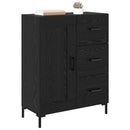 Sideboard med skuffe Sort eg 69.5 x 34 x 90 cm Konstrueret træ