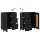 Sideboard Sort eg 69,5 x 34 x 90 cm Ingeniørt træ og jern
