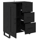 Sideboard Sort eg 69,5 x 34 x 90 cm Ingeniørt træ og jern