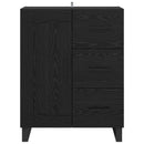 Sideboard Sort eg 69,5 x 34 x 90 cm Ingeniørt træ og jern