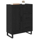 Sideboard Sort eg 69,5 x 34 x 90 cm Ingeniørt træ og jern