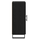 Sideboard Sort eg 34,5 x 34 x 90 cm Ingeniørt træ og jern