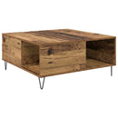 Sofabord Gammelt træ 80 x 80 x 36,5 cm Konstrueret træ
