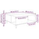 Sofabord Sort eg 80 x 80 x 36,5 cm Konstrueret træ