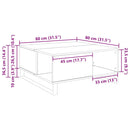 Sofabord Gammelt træ 80 x 80 x 36,5 cm Konstrueret træ