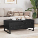 Sofabord med skuffe Sort eg 90 x 50 x 36,5 cm Konstrueret træ