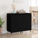 Sideboard 2 pcs Sort eg 40 x 35 x 70 cm Ingeniørt træ og jern