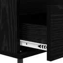 Sideboard med skuffe Sort eg 35 x 40 x 70 cm Konstrueret træ