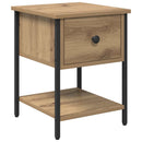 Sengebord med skuffe 2 pcs Artisan Egetræ 34 x 35,5 x 45 cm