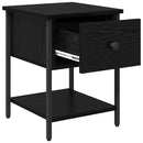Sengebord 2 pcs Sort eg 34 x 35,5 x 45 cm Konstrueret træ