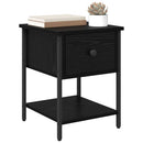 Sengebord 2 pcs Sort eg 34 x 35,5 x 45 cm Konstrueret træ