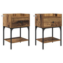 Sengebord 2 pcs Gammelt træ 40 x 29 x 60 cm Konstrueret træ