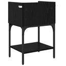 Sengebord med skuffe Sort eg 40 x 29 x 60 cm Konstrueret træ