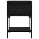 Sengebord med skuffe Sort eg 40 x 29 x 60 cm Konstrueret træ