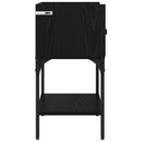 Sengebord med skuffe Sort eg 40 x 29 x 60 cm Konstrueret træ