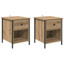 Natskab 2 pcs Artisan Egetræ 40 x 42 x 50 cm Konstrueret træ