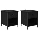 Natskab 2 pcs Sort eg 40 x 42 x 50 cm Konstrueret træ