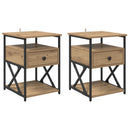 Natskab 2 pcs Artisan Egetræ 40 x 42 x 55 cm Konstrueret træ