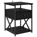 Natskab med skuffe Sort eg 40 x 42 x 55 cm Konstrueret træ