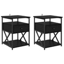Natskab 2 pcs Sort eg 40 x 42 x 55 cm Konstrueret træ