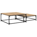 Sofabord 2 pcs Artisan Egetræ Konstrueret træ
