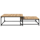 Sofabord 2 stk. Artisan Egetræ 80 x 80 x 35 cm Konstrueret træ