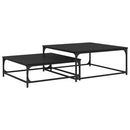 Sofabord 2 pcs Sort eg Konstrueret træ