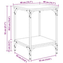 Sofabord Sort eg 40 x 40 x 55 cm Konstrueret træ