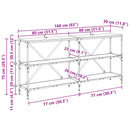 Konsolbord Sort eg 160 x 30 x 75 cm Konstrueret træ