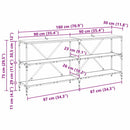 Konsolbord Sort eg 180 x 30 x 75 cm Konstrueret træ