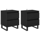 Natskab 2 pcs Sort eg 40 x 35 x 50 cm Konstrueret træ