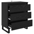 Sideboard med skuffe Sort eg 60 x 35 x 70 cm Konstrueret træ