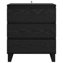 Sideboard med skuffe Sort eg 60 x 35 x 70 cm Konstrueret træ