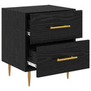 Natskab 2 pcs Sort eg 40 x 35 x 47,5 cm Konstrueret træ