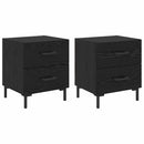 Natskab 2 pcs Sort eg 40 x 35 x 47,5 cm Konstrueret træ