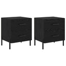 Natskab 2 pcs Sort eg 40 x 35 x 47,5 cm Konstrueret træ