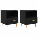 Sengebord 2 pcs Sort 40 x 35 x 47,5 cm Konstrueret træ