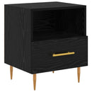 Sengebord 2 pcs Sort 40 x 35 x 47,5 cm Konstrueret træ