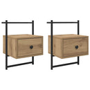 Natskab 2 pcs Artisan Egetræ 35 x 30 x 51 cm Konstrueret træ