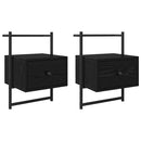 Natskab 2 pcs Sort eg 35 x 30 x 51 cm Konstrueret træ