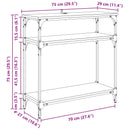 Konsolbord Sort eg 75 x 29 x 75 cm Konstrueret træ