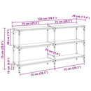 Konsolbord Gammelt træ 150 x 29 x 75 cm Samlet træ og metal