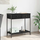 Konsolbord med skuffe Sort eg 75 x 34,5 x 75 cm Konstrueret træ