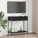 Konsolbord med skuffe Sort eg 75 x 34,5 x 75 cm Konstrueret træ