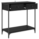 Konsolbord med skuffe Sort eg 75 x 34,5 x 75 cm Konstrueret træ