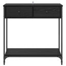 Konsolbord med skuffe Sort eg 75 x 34,5 x 75 cm Konstrueret træ