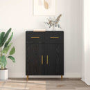 Sideboard med skuffe Sort eg 69,5 x 34 x 90 cm Konstrueret træ